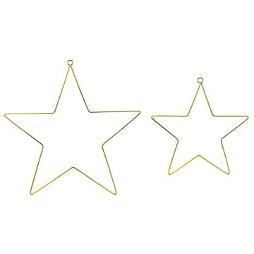 Goldene Weihnachtssterne 2x - Metall