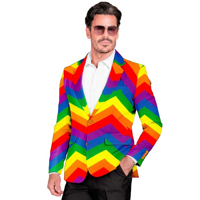 Regenbogenjacke mit bunten Streifen