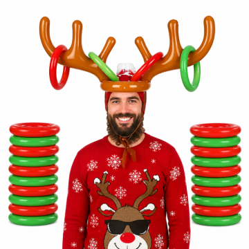Aufblasbares Rentiergeweih-Wurfspielset für Weihnachten 2x