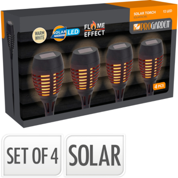 LED Solar Gartenfackel 4x 