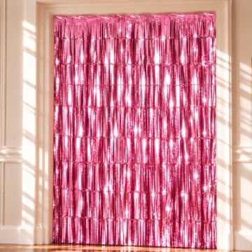 Rosa Glitzervorhang - 100 x 240 cm