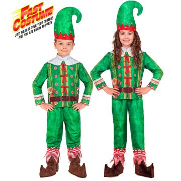 Grünes Weihnachtsmannkostüm für Kinder