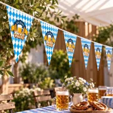 Oktoberfest Wimpelkette mit 10 Fahnen 20x30 cm - 5 m
