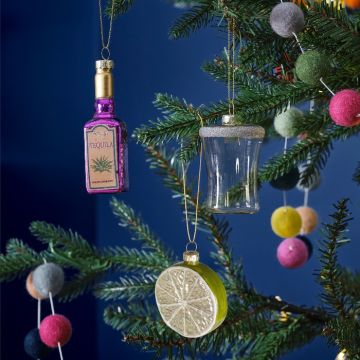 Tequila Set Weihnachtsdekoration für den Weihnachtsbaum in 3 Teilen