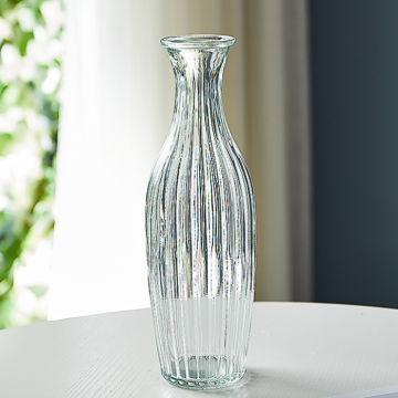 Rillenvase aus Glas - 23 cm