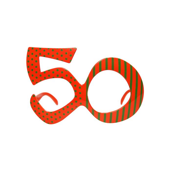 50 Jahre Geburtstagsbrille orange