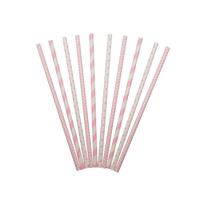 Papierstrohhalme pink mix 24x