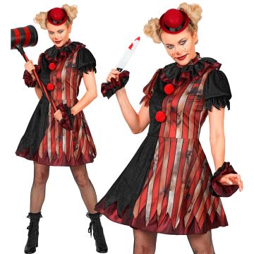 Gruselig Clowns-Kleid für Damen