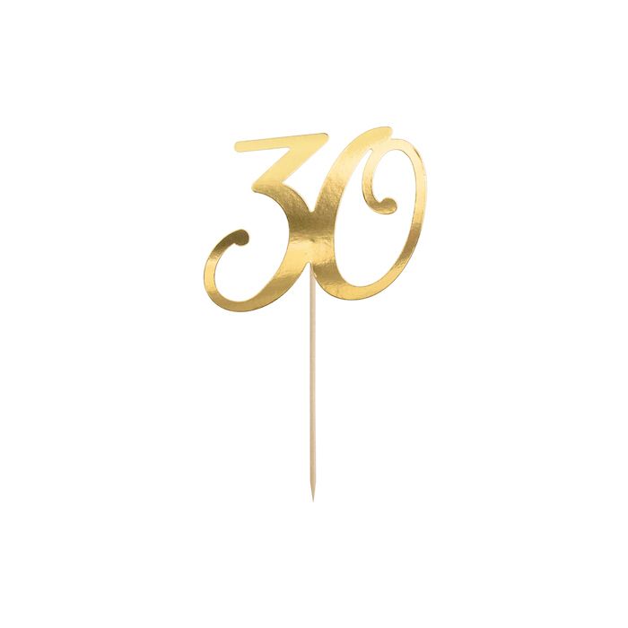 30 Jahre Torten-Dekoration in Gold - 20,5 cm 