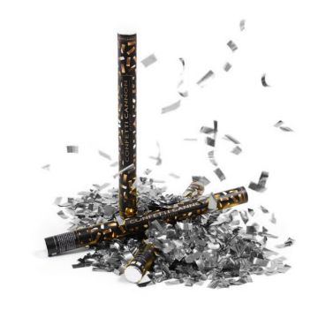 Silber Konfettiröhrchen 60 cm PartyVikings - Metallisch Rechteckig