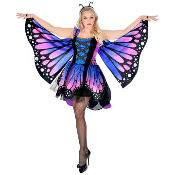 Blaue Schmetterlingskostüm für Damen