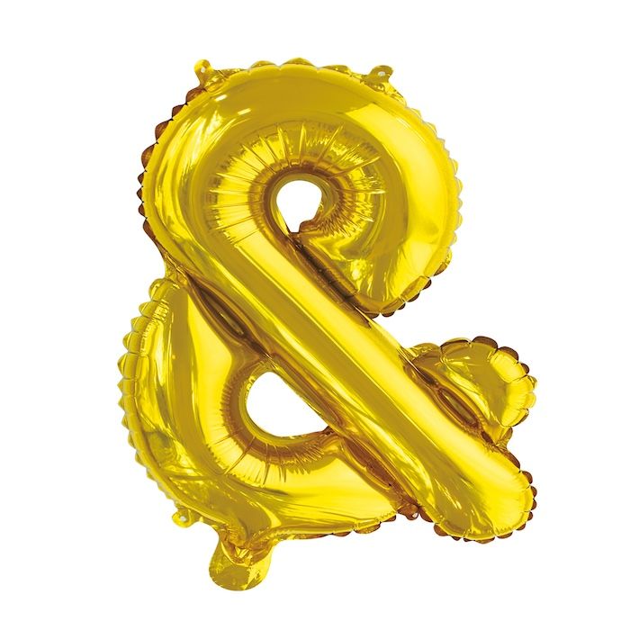 & Zeichen Folienballon metallisch gold 41 cm 