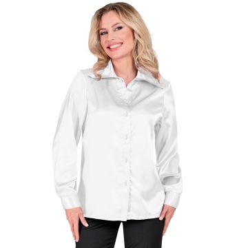 Weißes Discohemd aus Satin für Damen