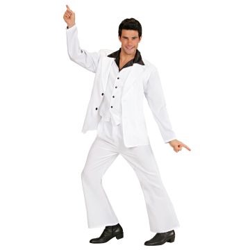 Weißer Disco-Anzug mit Weste für Herren