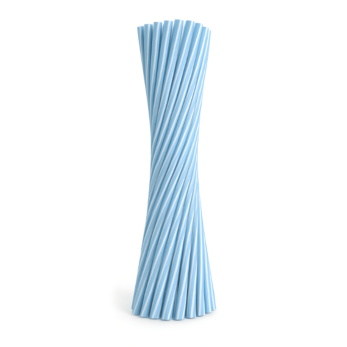 6x220 mm Strohhalme 50x blau wiederverwendbar