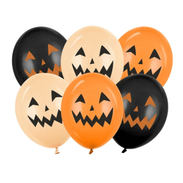 Halloween-Kürbisballons 6x - 30 cm