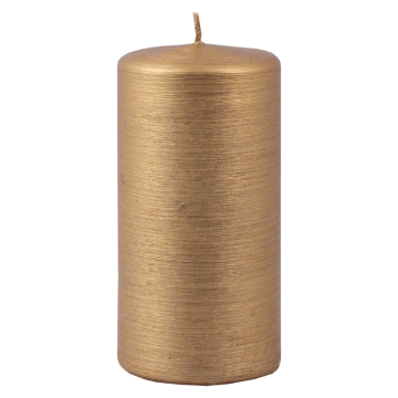 Blockkerze Gold 1x - 6x12 cm