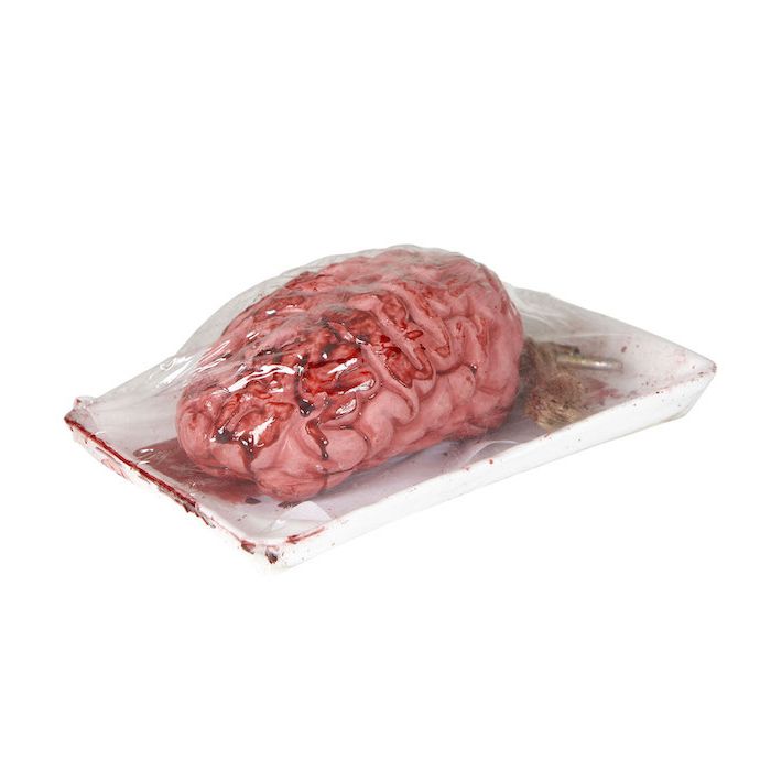 Blutiges Gehirn in Fleischverpackung