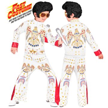 Rockstar-Kostüm für Jungen in Weiß
