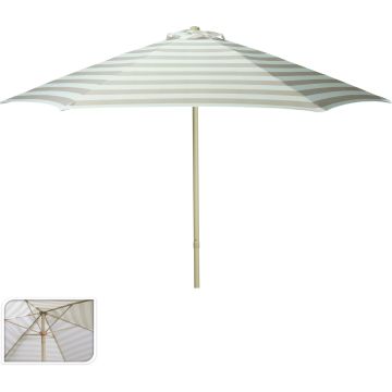 Großer Sonnenschirm, beige und cremefarben gestreift, Ø 230 cm