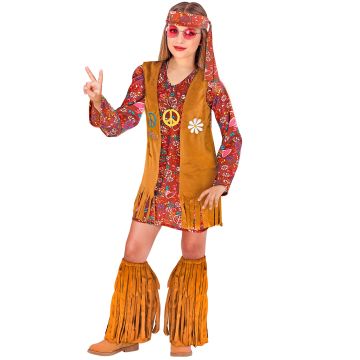 Hippie-Kleid mit Weste und Stiefelüberzügen