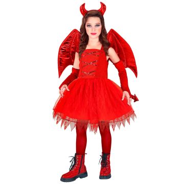 Teufelskostüm für Mädchen - 5 Teile