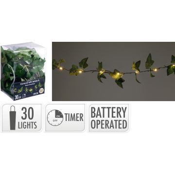 Efeugirlande mit 30 LED-Lichtern 290 cm