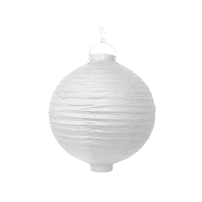 Weiße LED-Papierlaterne - 20 cm