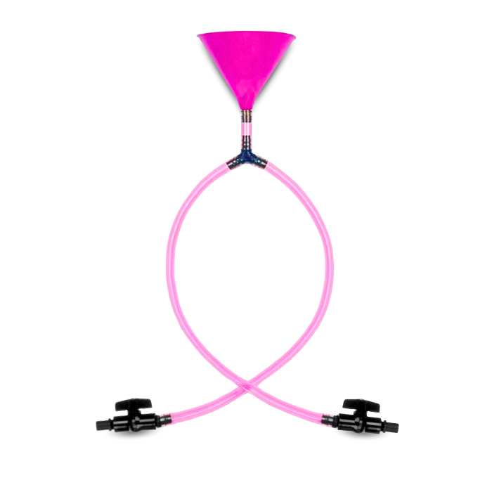 Doppelter Trichter Bier-Bong pink