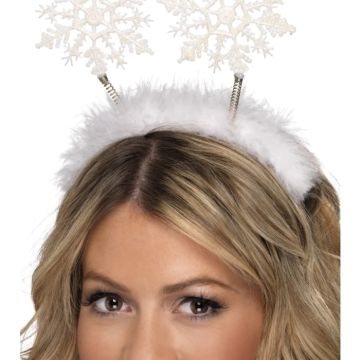 Schneeflocken Weihnachts-Haarband weiß