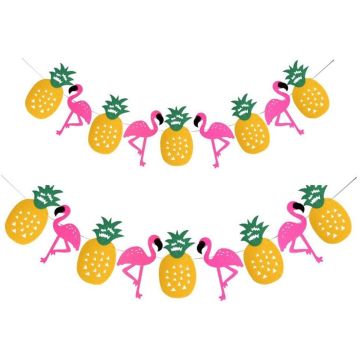 Hawaii Girlande flamingo und ananas 2 meter