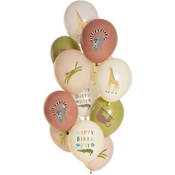 Happy Birthday ZOO Ballons 12x - 33 cm