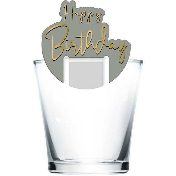 "Happy Birthday" Getränke-Markierer Golden Dawn 6x