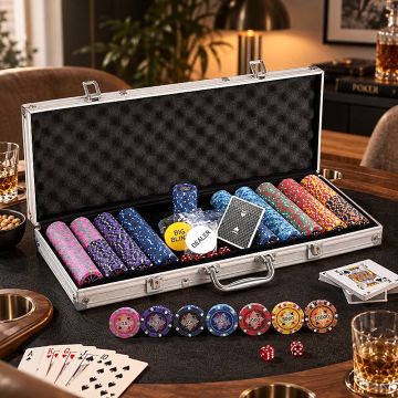 Pokerset 500 Royal Flush Chips 14g. Aluminiumkoffer High-Stakes PartyVikings 
