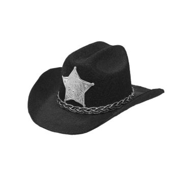 Schwarzer Mini-Sheriff-Cowboyhut - Onesize