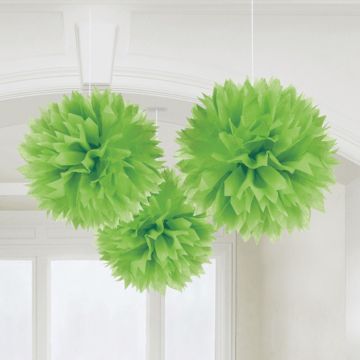 Pompons in Grün 3x - 40 cm