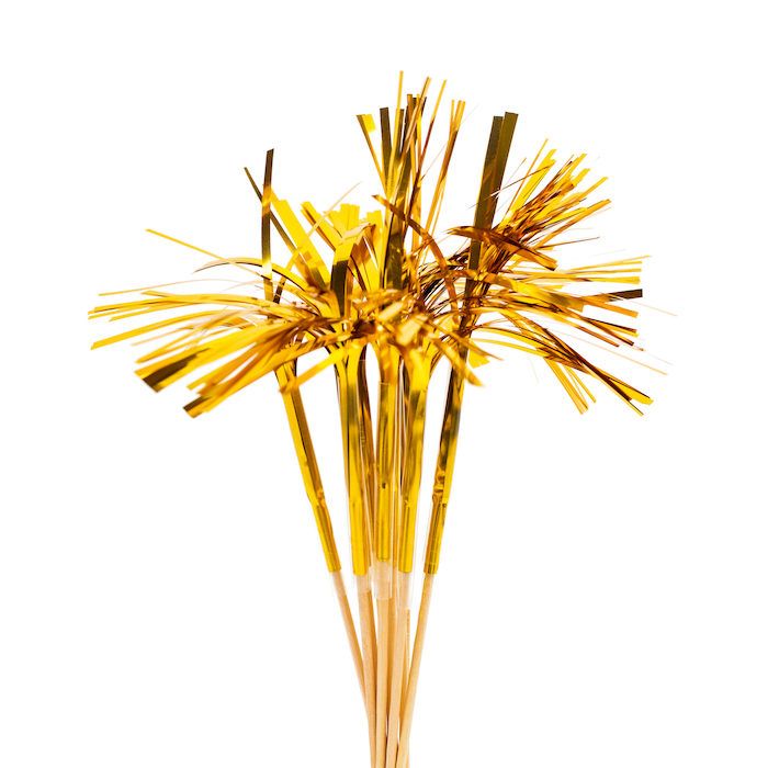 Gold Drinkspieße 10x - 24 cm