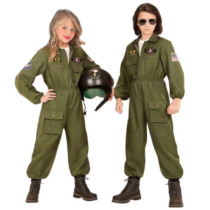 Kampfpilot Overall für Kinder in grün