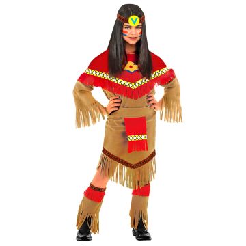 Indianermädchen Kostüm für Kinder - 4 Teile