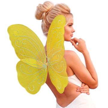 Glitzer-Schmetterlingsflügel gelb