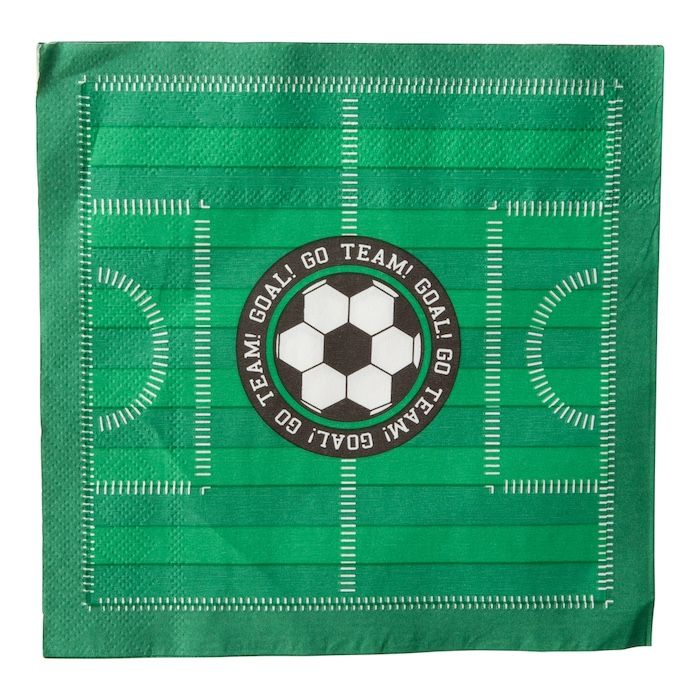 Fußballfeld Servietten 16x - 33x33 cm