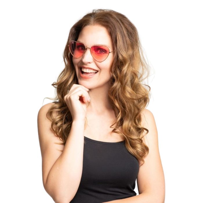 Herzbrille unisex rot - Einheitsgröße
