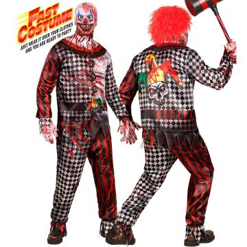 Schreckliches Clownskostüm für Herren mit Maske
