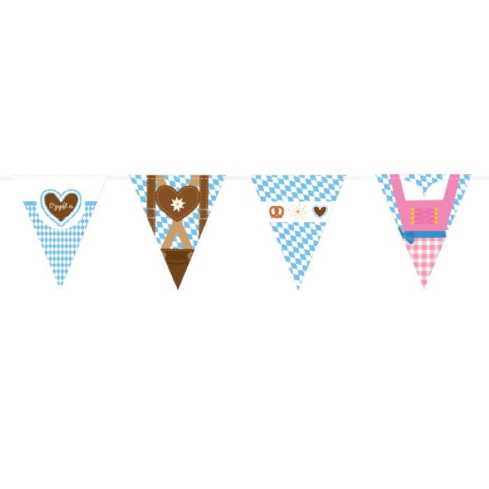 Wimpelgirlande mit Oktoberfestmotiven - 4 m