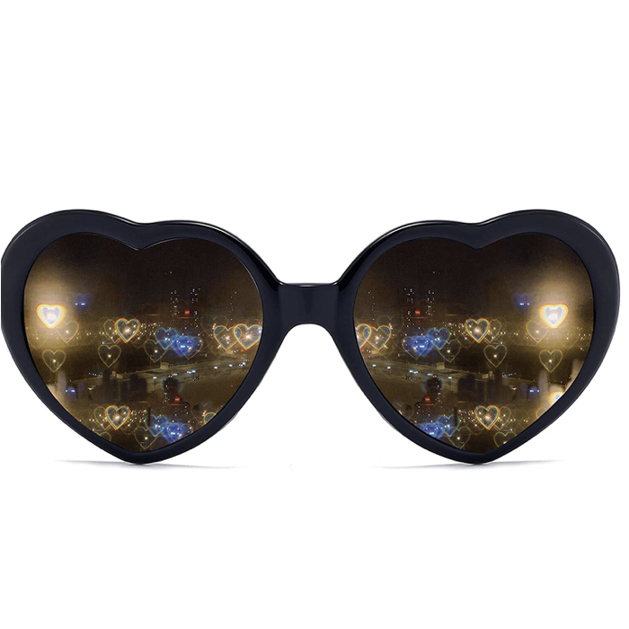 Sonnenbrillen Schwarz Herzgläser - Onesize