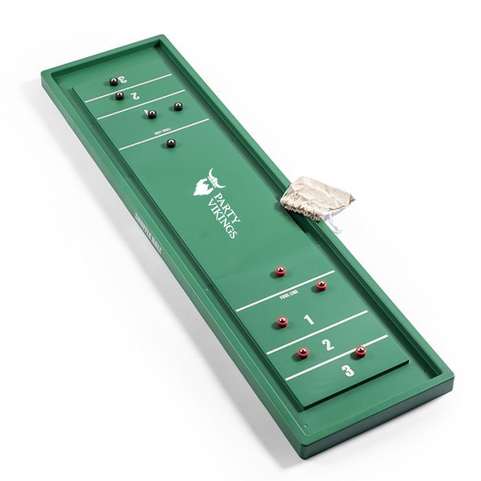 Shuffleboard inkl pose og 10 pucks 122x33 cm PartyVikings
