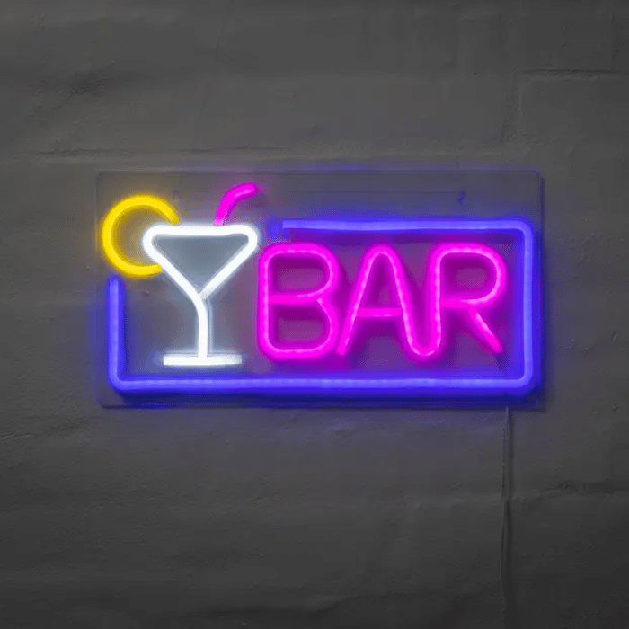 Bar Neon LED Schild - 23x43 cm