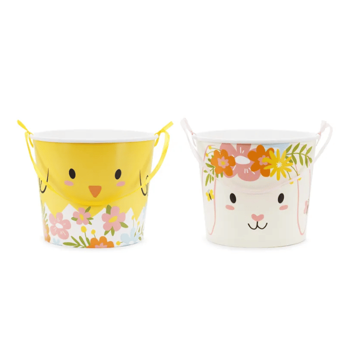 Osterhühnchen und Hasen Snackkörbe 2x - 14 cm