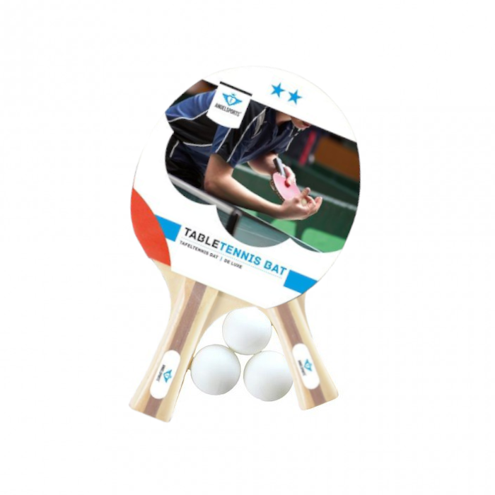 Tischtennis Set - 3x Bälle und 2x 2-Sterne Schläger