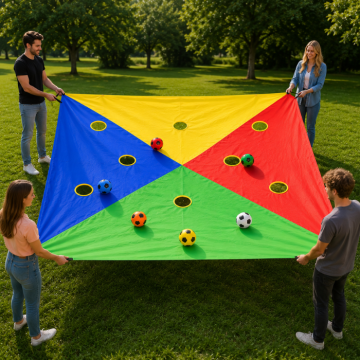 Wurfspiel für Teamaktivitäten mit Ziel 6x Bälle